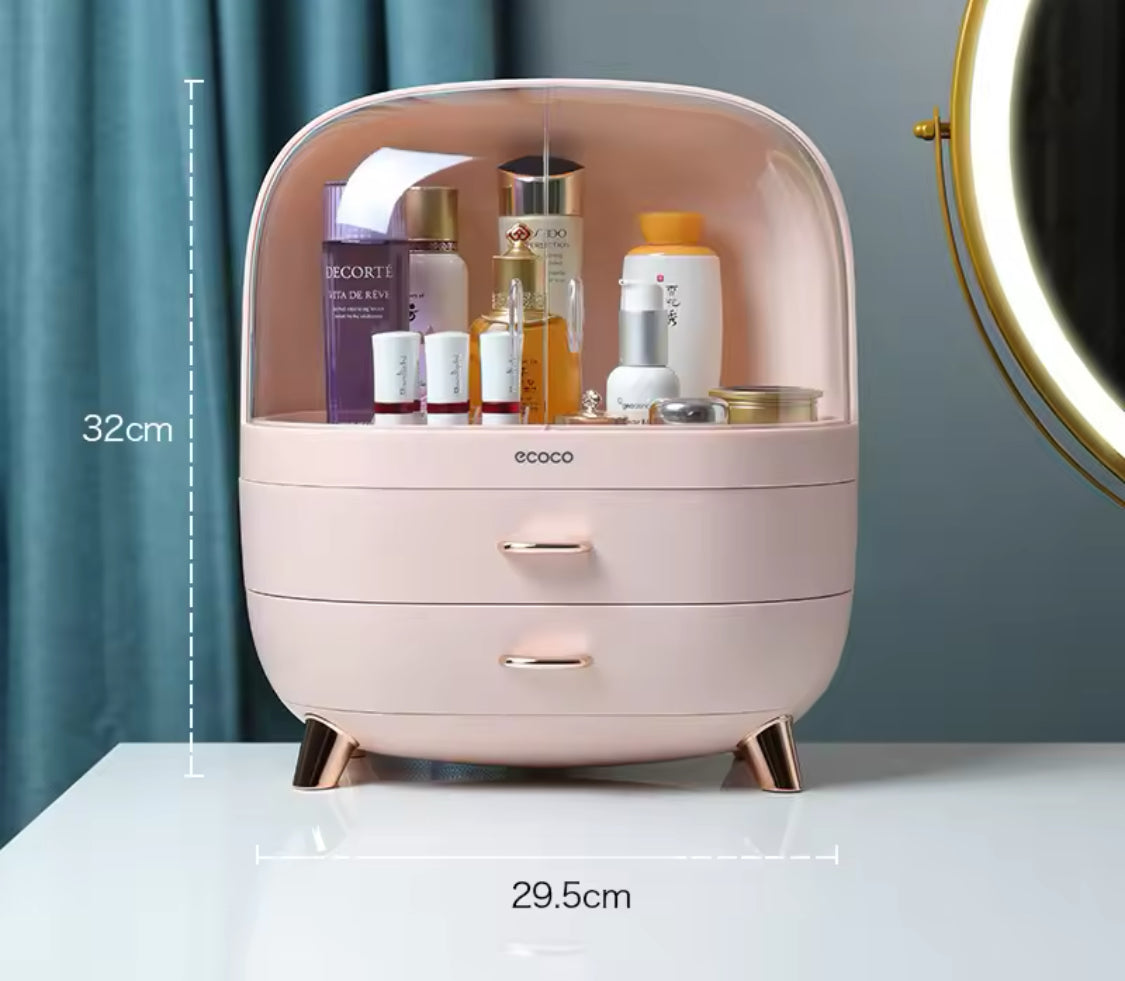 Desktop Cosmetics Storage Box With Drawers, Makeup Sundries Storage Organizer, Cosmetic Display Case, Dust Proof Storage Rack Desktop Cosmetics Storage Box With Drawers, Makeup Sundries Storage Organizer, Cosmetic Display Case, Dust Proof Storage Rack